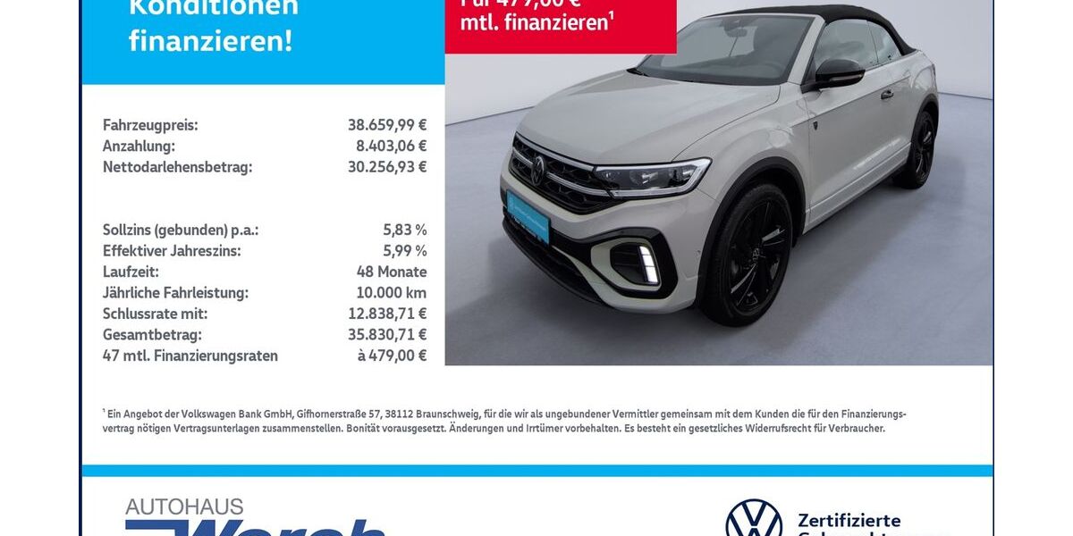 VW T-Roc 6.900 km 38.659 &euro; Südharz 06536