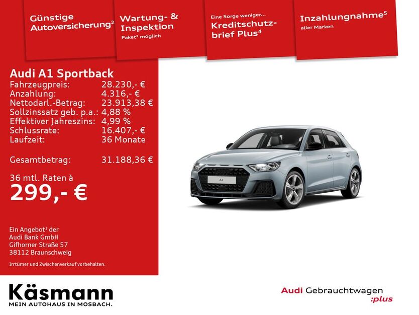 Audi A1 8.500 km 28.230 € Mosbach 74821