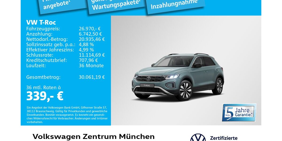 VW T-Roc 10.364 km 26.970 &euro; München 80687