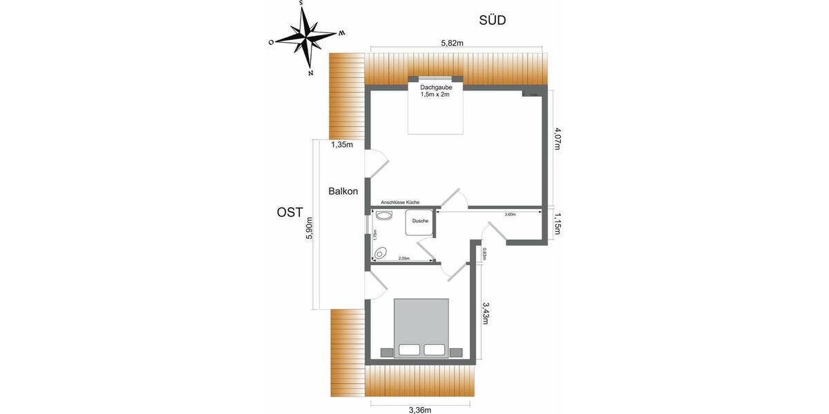 Etagenwohnung Weilheim - 2 Zimmer, 41 m&sup2;, 270.000&euro; | Angebot:25986929