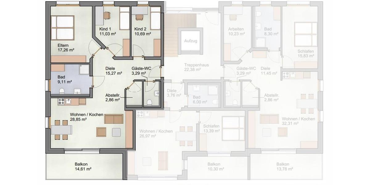 Erdgeschoßwohnung Leutershausen - 4 Zimmer, 101 m&sup2;, 399.900&euro; | Angebot:26249027
