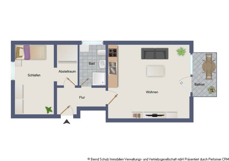 Etagenwohnung Lüneburg Ochtmissen - 2 Zimmer, 48 m&sup2;, 115.000&euro; | Angebot:26572771