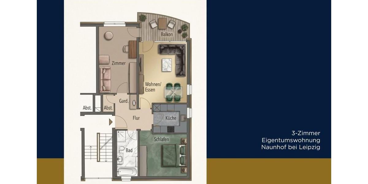 Etagenwohnung Naunhof - 3 Zimmer, 71 m&sup2;, 250.000&euro; | Angebot:25617242