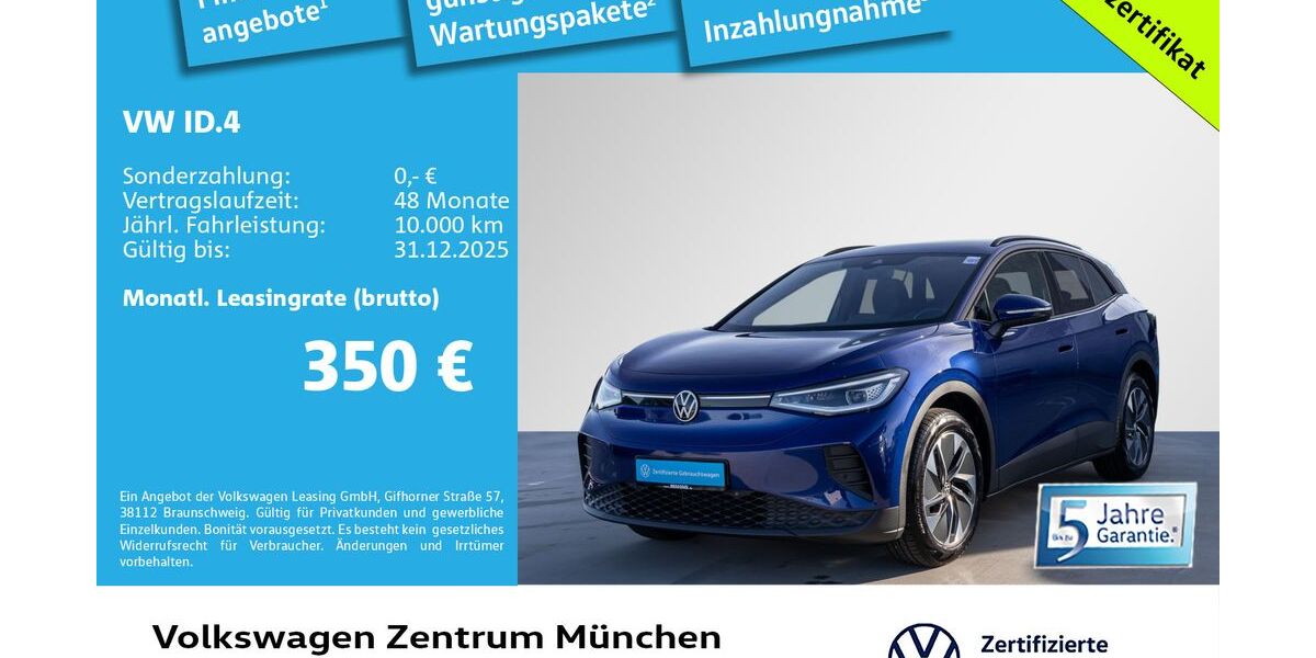 VW ID.4 9.995 km 34.980 € München 80687