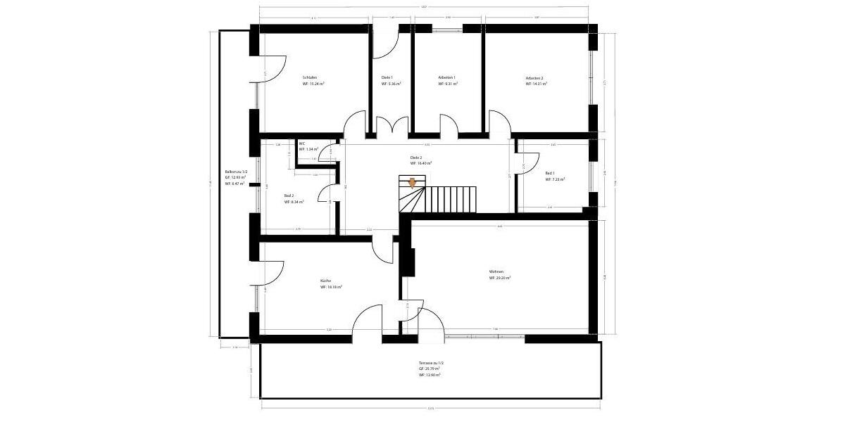 Etagenwohnung Grafling - 4 Zimmer, 144 m&sup2;, 285.000&euro; | Angebot:26845526
