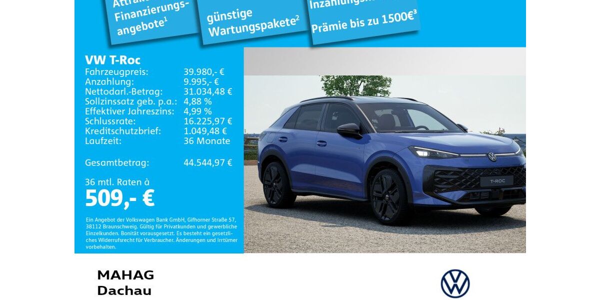 VW T-Roc 3.000 km 45.190 &euro; Dachau 85221
