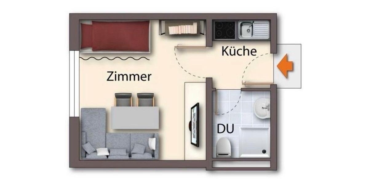 Etagenwohnung Linden - 1 Zimmer, 15 m&sup2;, 620&euro; | Angebot:26312759