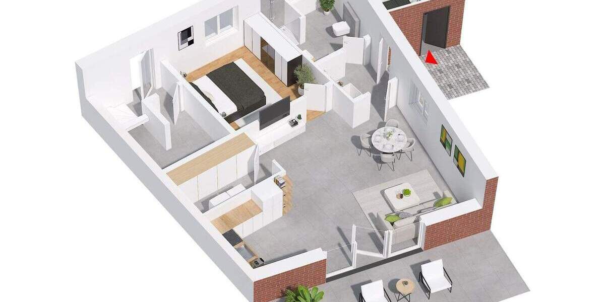 Etagenwohnung Schüttorf - 2 Zimmer, 79 m&sup2;, 290.000&euro; | Angebot:25744184