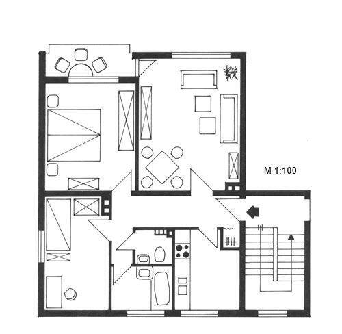 Etagenwohnung Melsungen Obermelsungen - 3 Zimmer, 65 m&sup2;, 490&euro; | Angebot:26835145