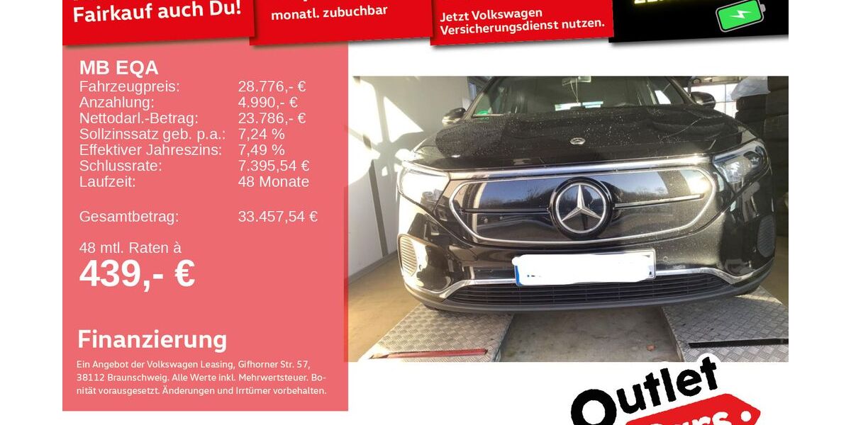 Mercedes-Benz EQA 20.722 km 28.488 &euro; Weinheim 69469