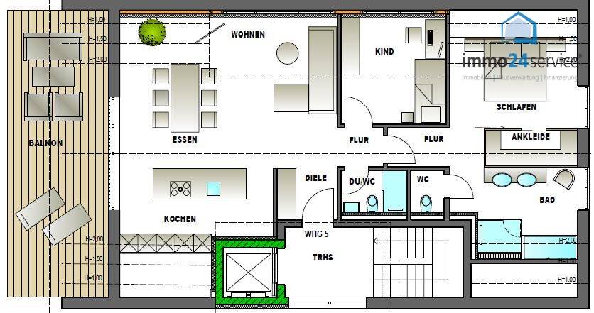 Etagenwohnung Radolfzell am Bodensee / Böhringen Böhringen - 3 Zimmer, 110 m&sup2;, 1.850&euro; | Angebot:26438462
