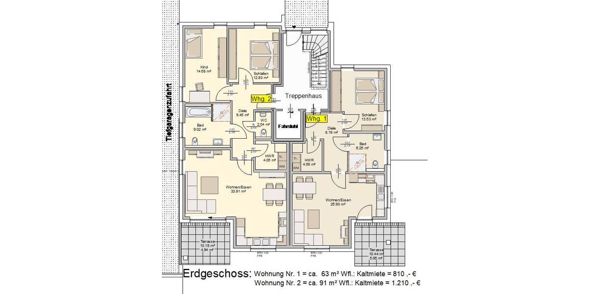 Etagenwohnung Herford Innenstadt - 3 Zimmer, 91 m&sup2;, 1.210&euro; | Angebot:26391933