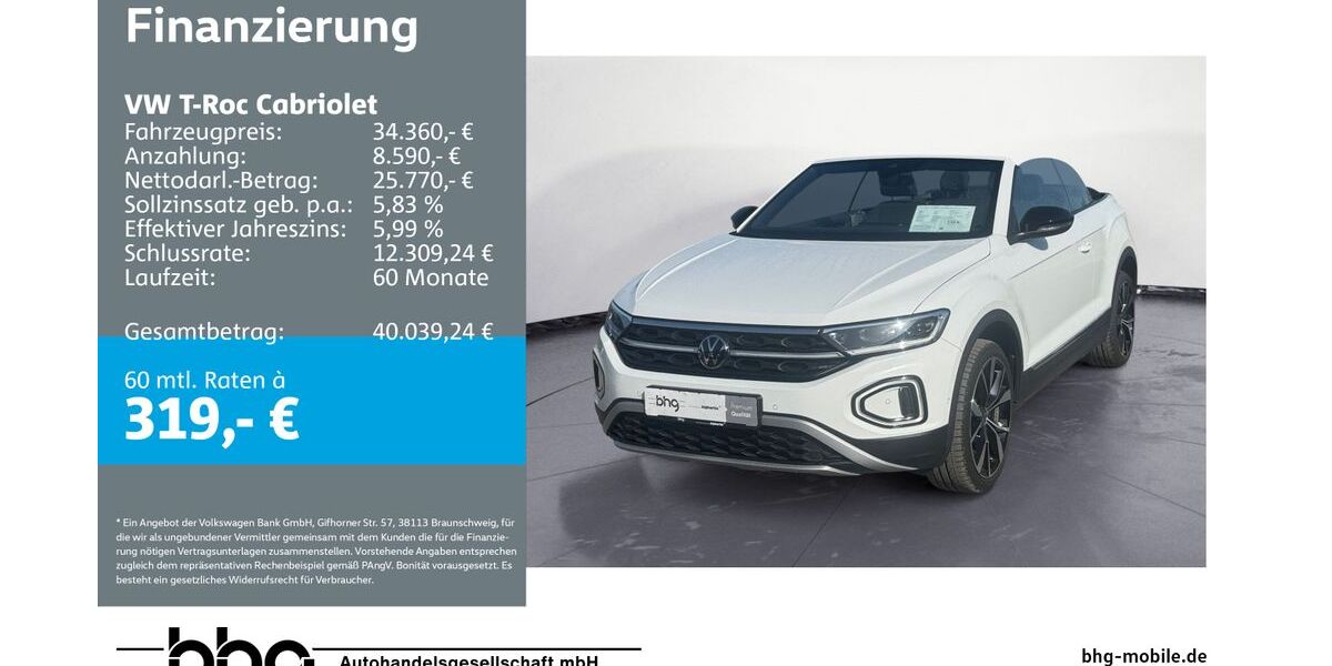 VW T-Roc 11.591 km 34.360 &euro; Mössingen 72116
