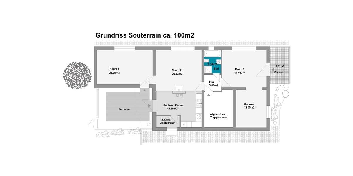 Etagenwohnung Siegen - 3 Zimmer, 100 m&sup2;, 850&euro; | Angebot:26349076
