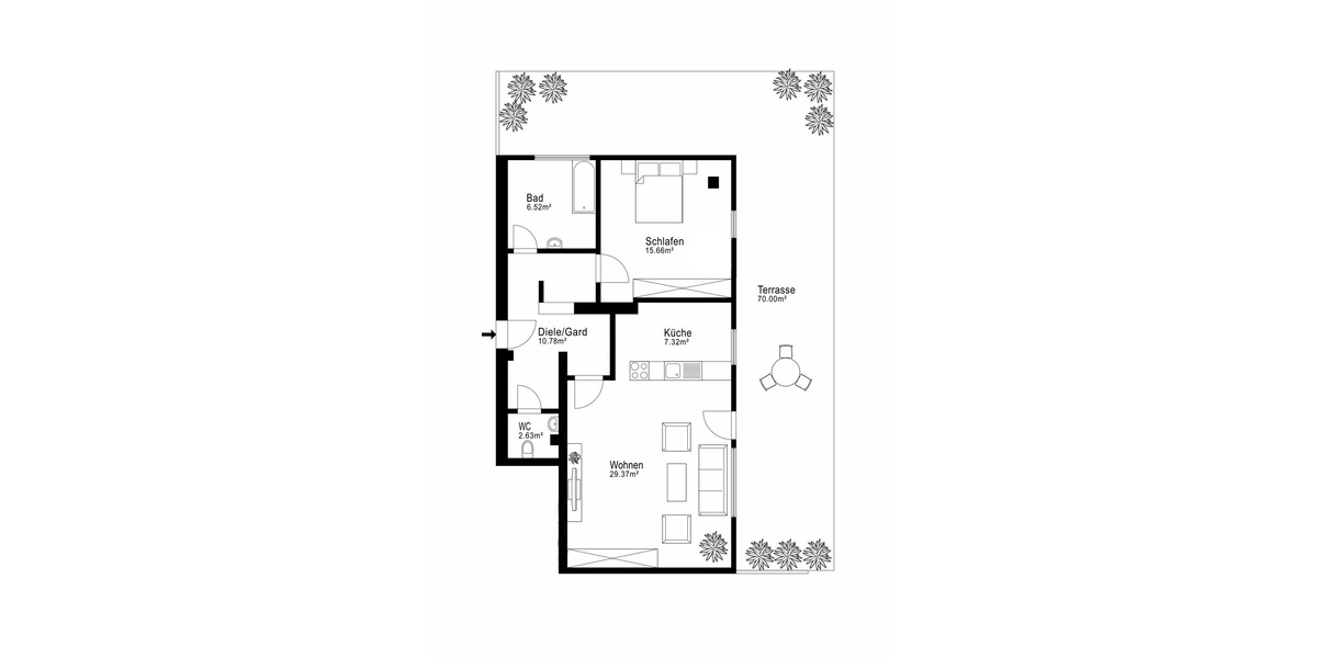 *** Penthouse mit 70 m² Dachterrasse & Alpenblick – vermietet & mit Potenzial *** - Dachgeschoßwohnung München Giesing | Angebot:25872289