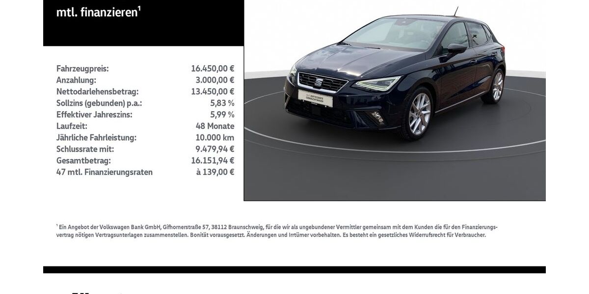 Seat Ibiza 44.700 km 16.450 &euro; Nordhausen 99734