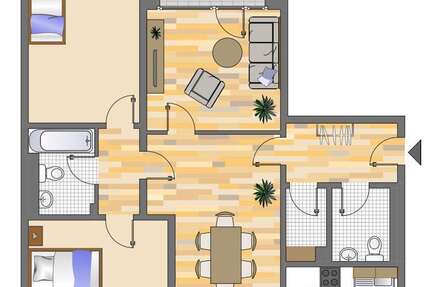 Wohnung Düsseldorf Stadtbezirk 9 - 3 Zimmer, 68 m&sup2;, 779&euro; | Angebot:26907399