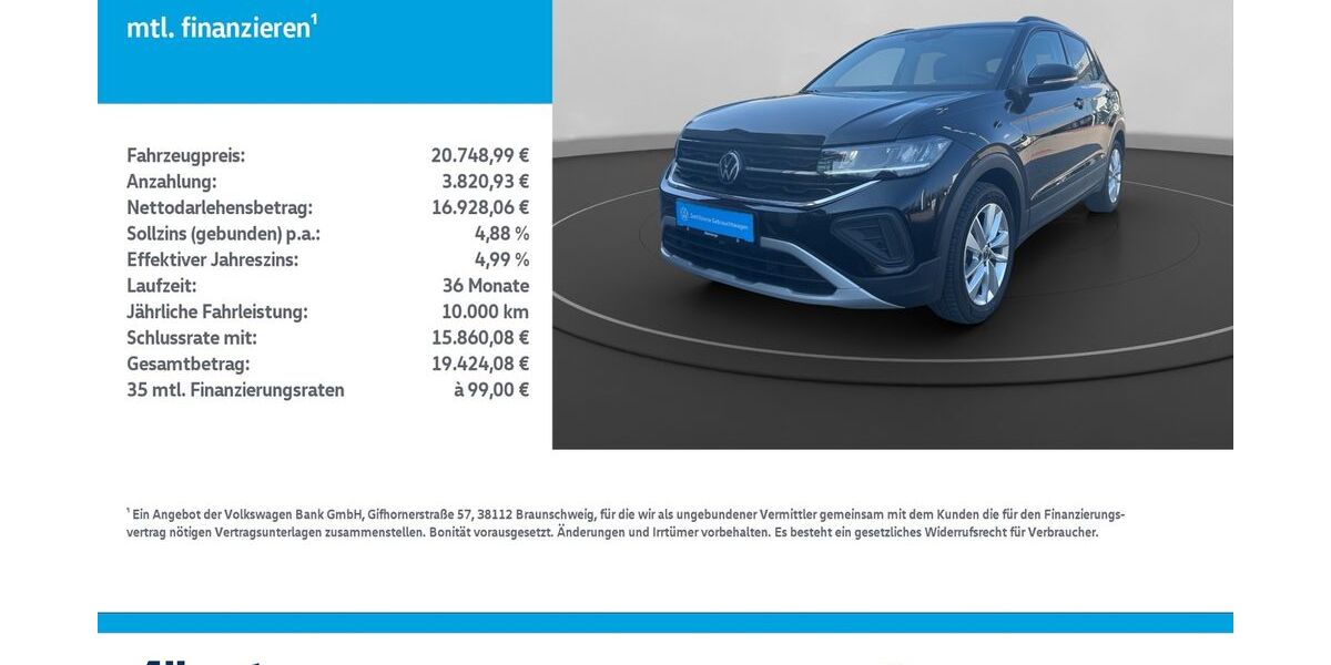 VW T-Cross 19.630 km 20.749 &euro; Nordhausen 99734