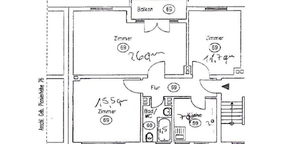 Etagenwohnung Koblenz Karthause - 3 Zimmer, 65 m&sup2;, 271.000&euro; | Angebot:27166863