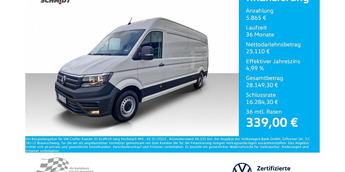 VW Crafter 49.325 km 30.975 € Bernsdorf 09337