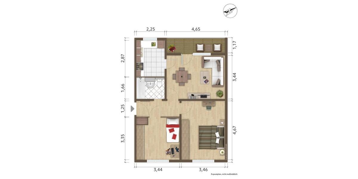 Etagenwohnung Hoyerswerda - 3 Zimmer, 55 m&sup2;, 286&euro; | Angebot:26377340