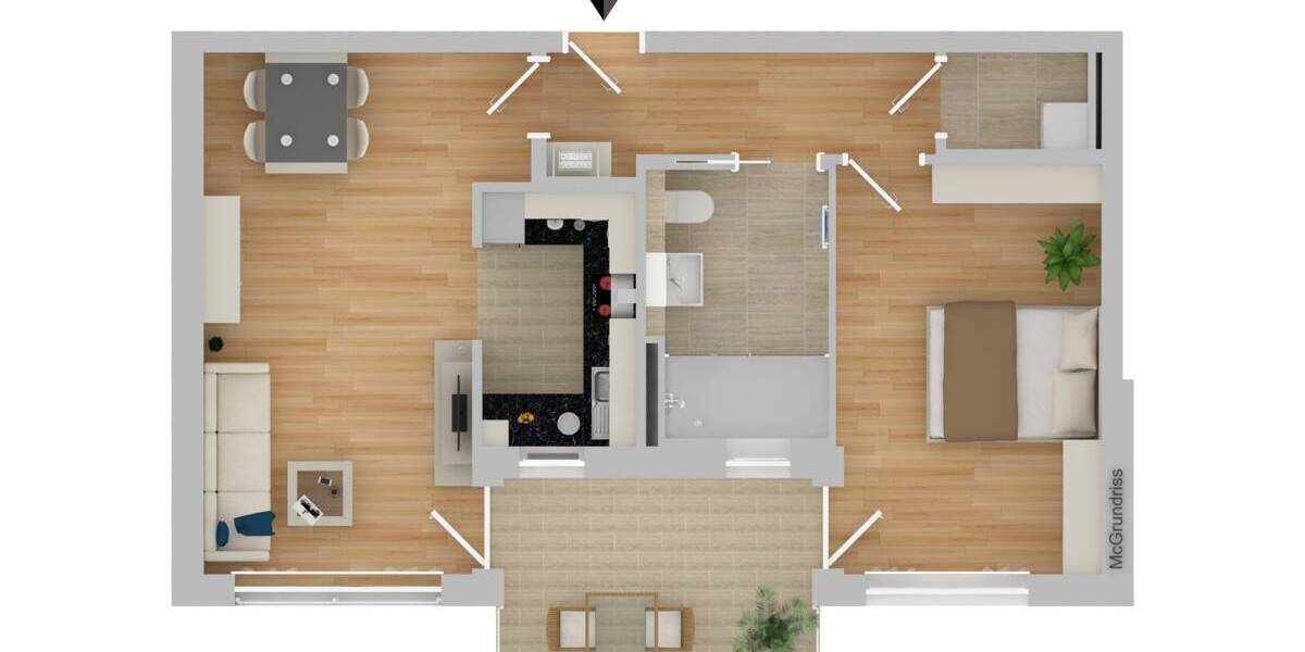 Etagenwohnung Großmehring - 2 Zimmer, 58 m&sup2;, 820&euro; | Angebot:26779285