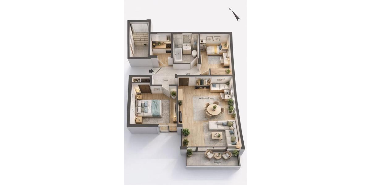 Etagenwohnung Burgwedel - 3 Zimmer, 79 m&sup2;, 199.000&euro; | Angebot:26151766