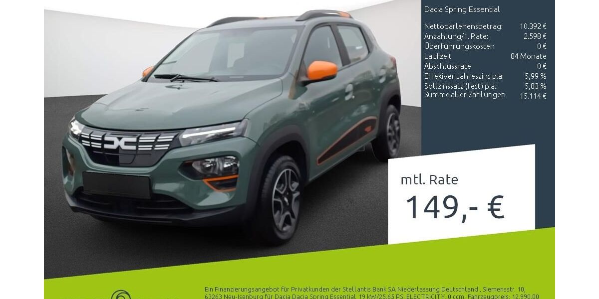Dacia Spring 19.222 km 12.349 &euro; Ahaus 48683
