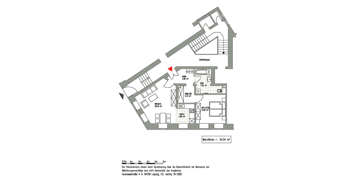 WAHREN + 2 ZIMMER + EINBAUKÜCHE + SCHICK & RUHIG + GRÜNER INNENHOF - Erdgeschoßwohnung Leipzig-Wahrern Wahren | Angebot:27312415