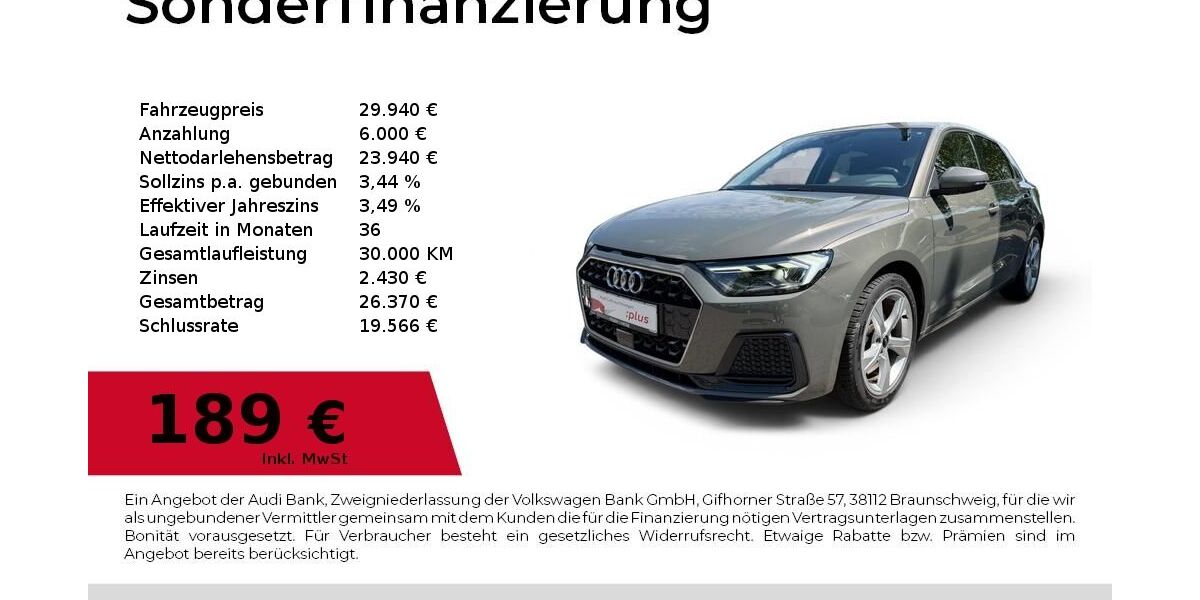 Audi A1 9.922 km 29.940 &euro; Dessau-Roßlau 06844