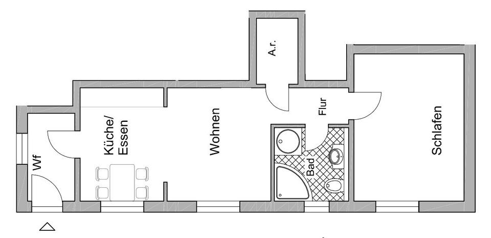 Erdgeschoßwohnung Wetter (Hessen) - 2 Zimmer, 55 m&sup2;, 630&euro; | Angebot:26478428