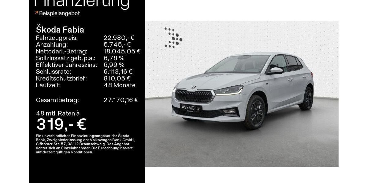 Skoda Fabia 4.000 km 22.980 &euro; Bad Kissingen 97688