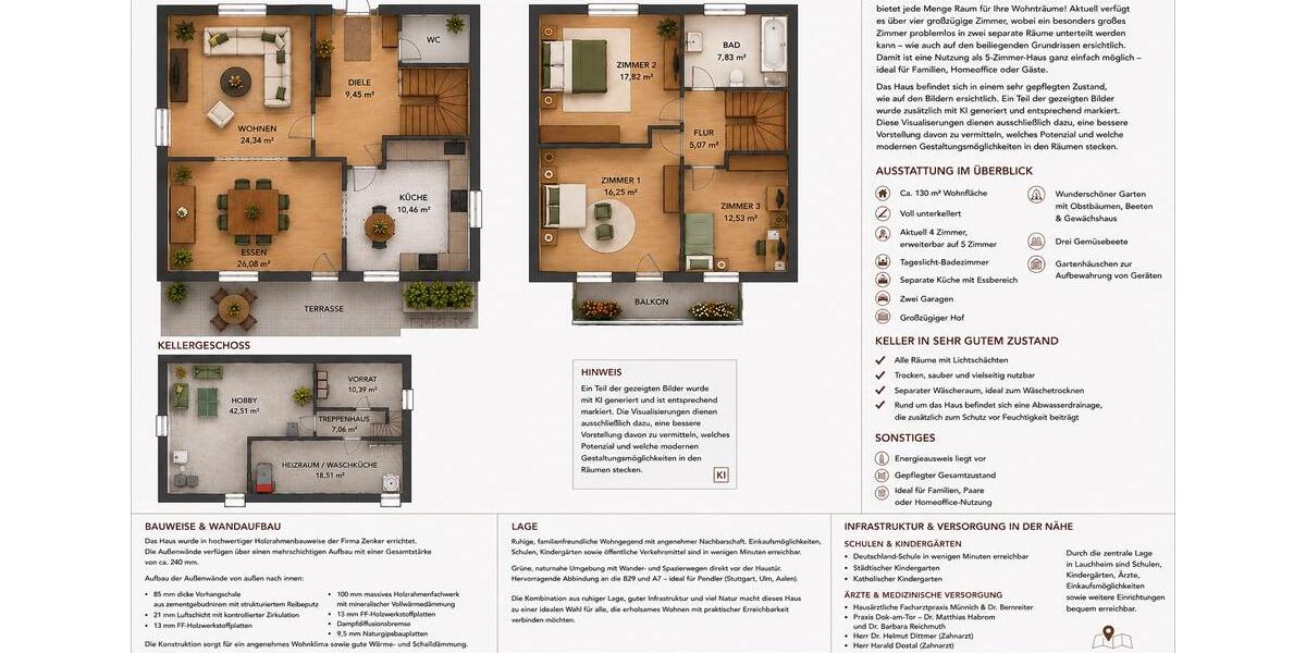 Einfamilienhaus Lauchheim - 4.5 Zimmer, 130 m&sup2;, 450.000&euro; | Angebot:26719385