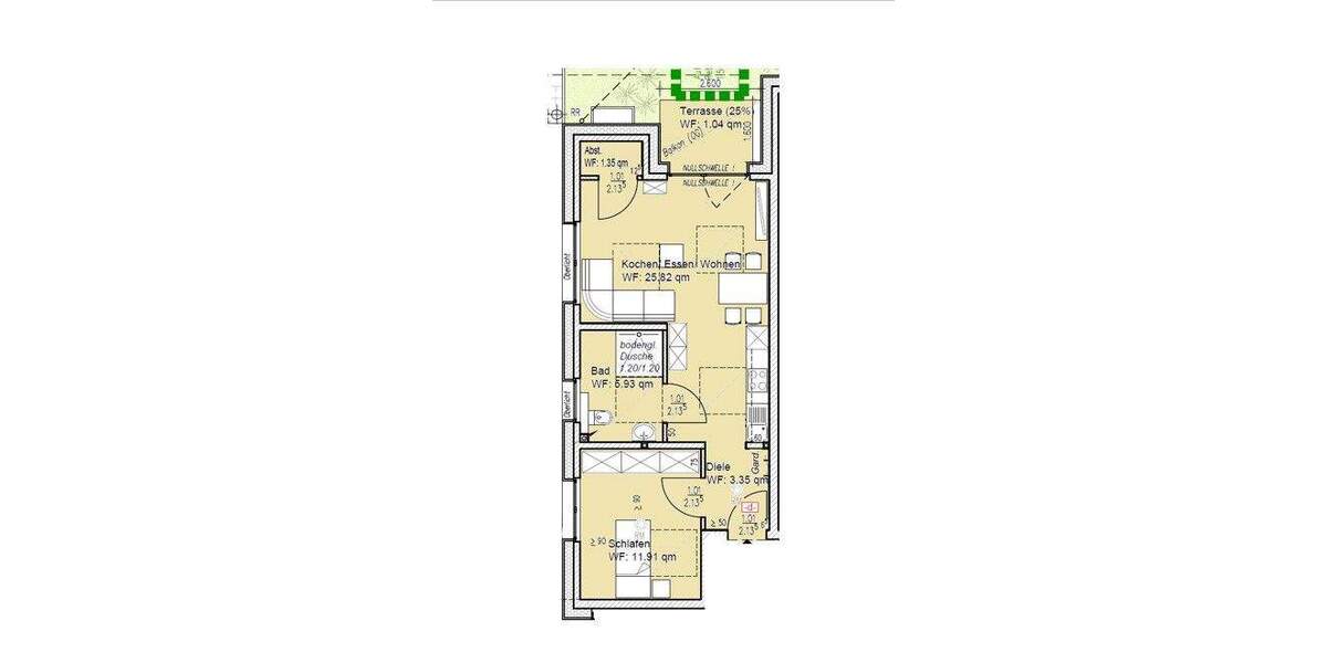 Etagenwohnung Geilenkirchen Tripsrath - 2 Zimmer, 49 m&sup2;, 213.600&euro; | Angebot:24973041
