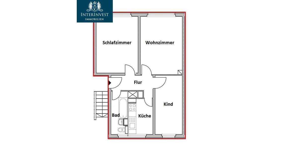 Etagenwohnung Magdeburg Neue Neustadt - 3 Zimmer, 59 m&sup2;, 520&euro; | Angebot:25601074
