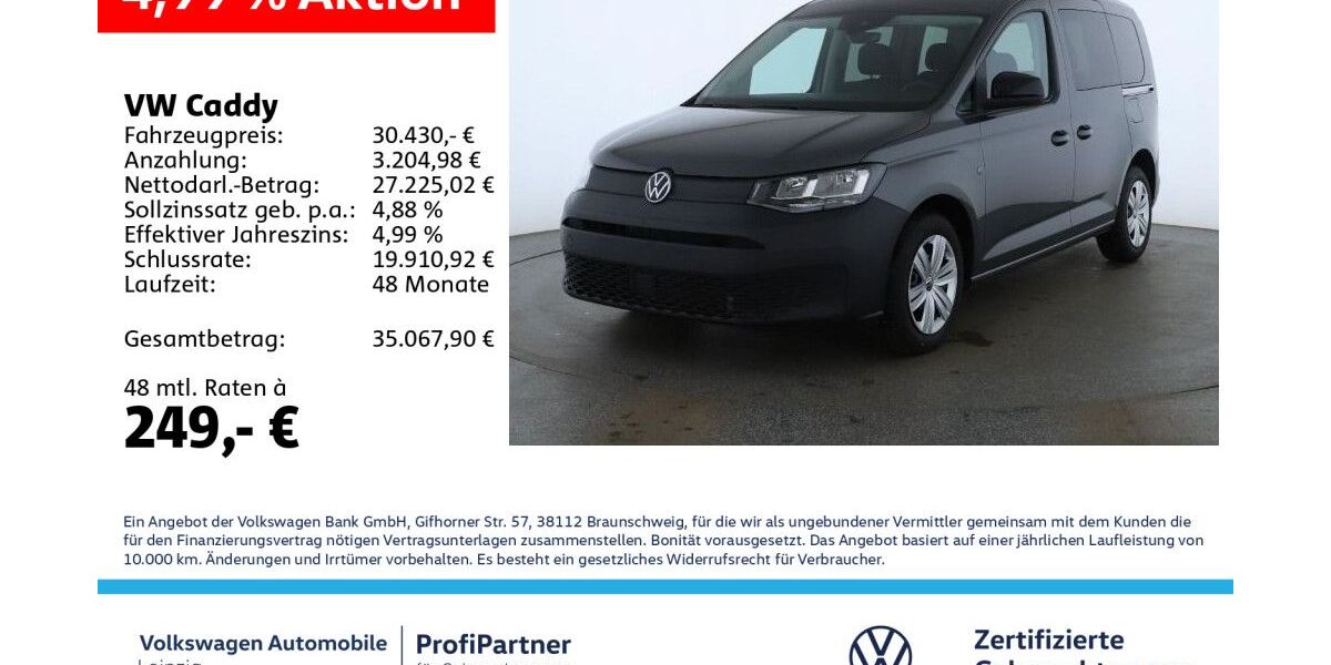 VW Caddy 15.013 km 29.760 &euro; Leipzig 04178