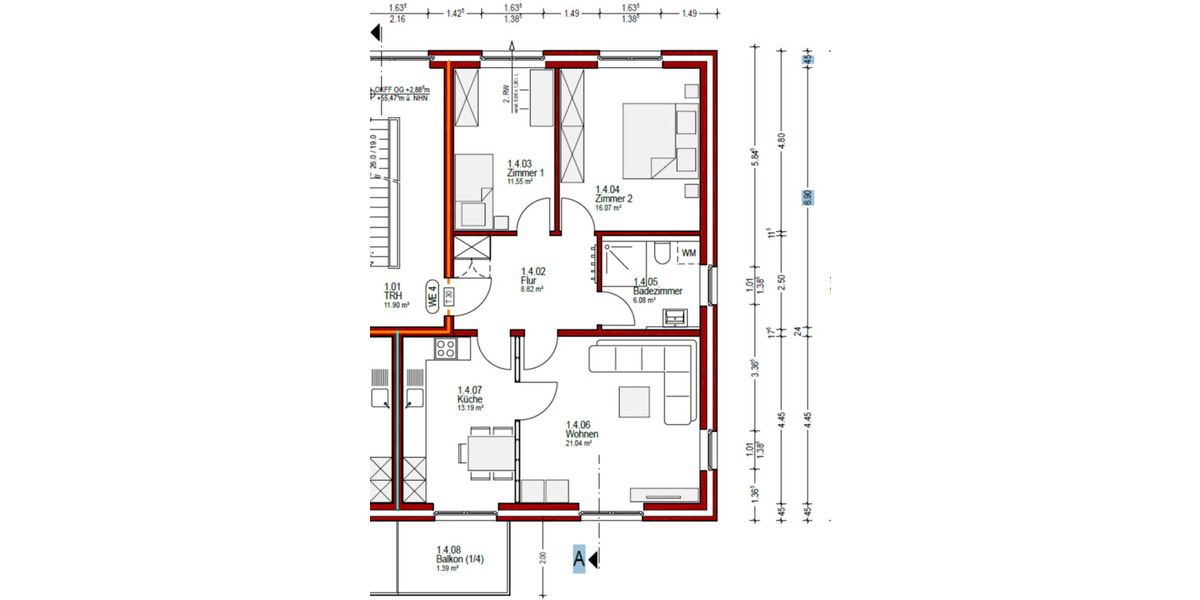 Etagenwohnung Ostbevern - 3 Zimmer, 80 m&sup2;, 1.000&euro; | Angebot:25933371