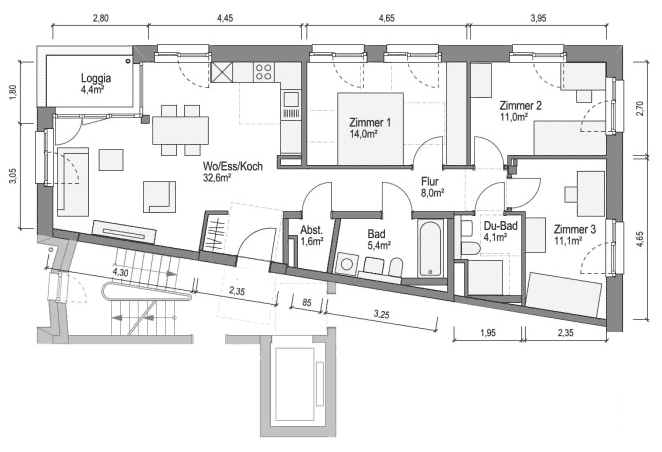 Zimmer Bamberg Bamberg-Ost - 4 Zimmer, 90 m&sup2;, 1.165&euro; | Angebot:26187650