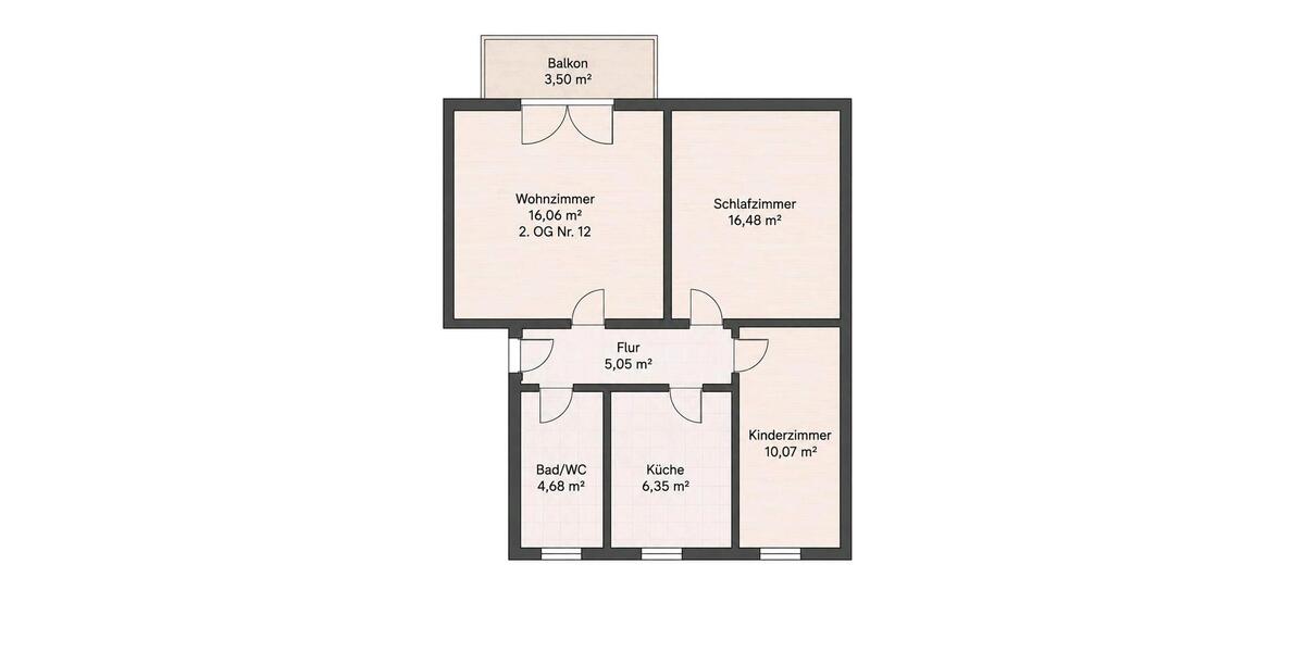 Etagenwohnung Regensburg Das Dörnberg - 3 Zimmer, 58 m&sup2;, 279.000&euro; | Angebot:27148637