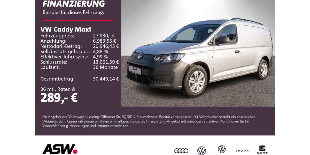 VW Caddy Maxi 17.000 km 27.930 € Neckarsulm 74172
