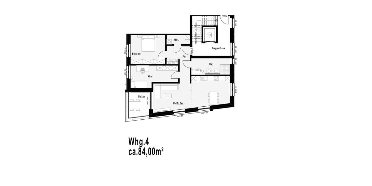 Etagenwohnung Altenberge - 3 Zimmer, 84 m&sup2;, 570&euro; | Angebot:24472461