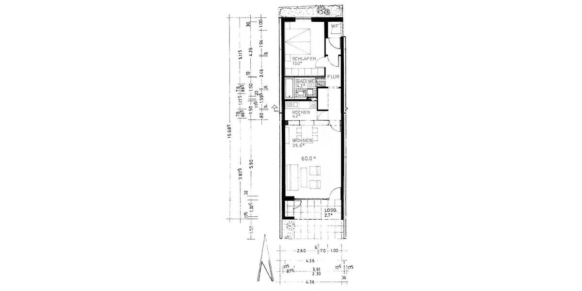 Etagenwohnung Bischofsgrün - 2 Zimmer, 60 m&sup2;, 111.111&euro; | Angebot:25741232