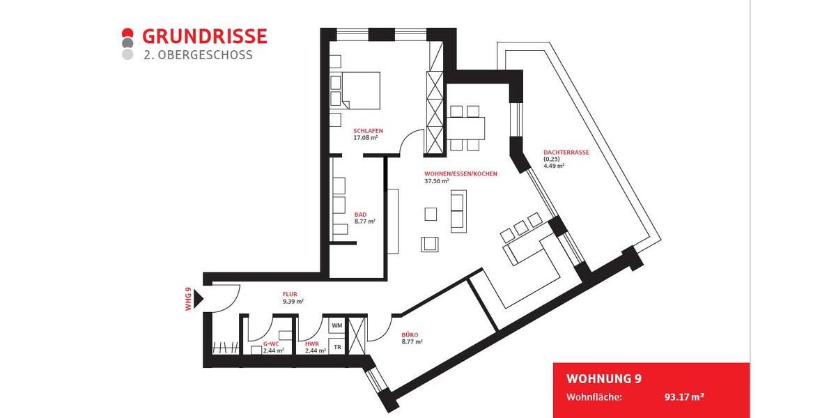 Etagenwohnung Bad Bentheim - 3 Zimmer, 93 m&sup2;, 1.000&euro; | Angebot:26296844