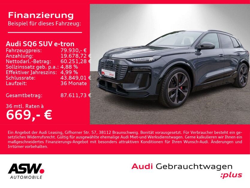Audi SQ6 e-tron 10.700 km 79.930 € Heilbronn 74074