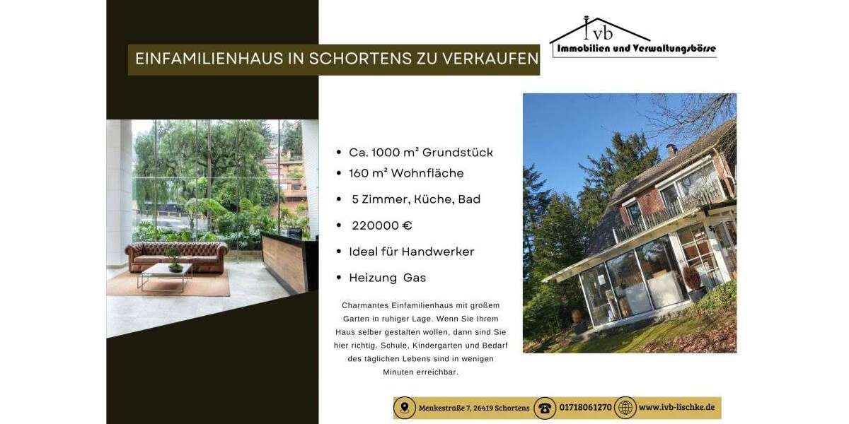 Einfamilienhaus Schortens - 5 Zimmer, 160 m&sup2;, 220.000&euro; | Angebot:25446851