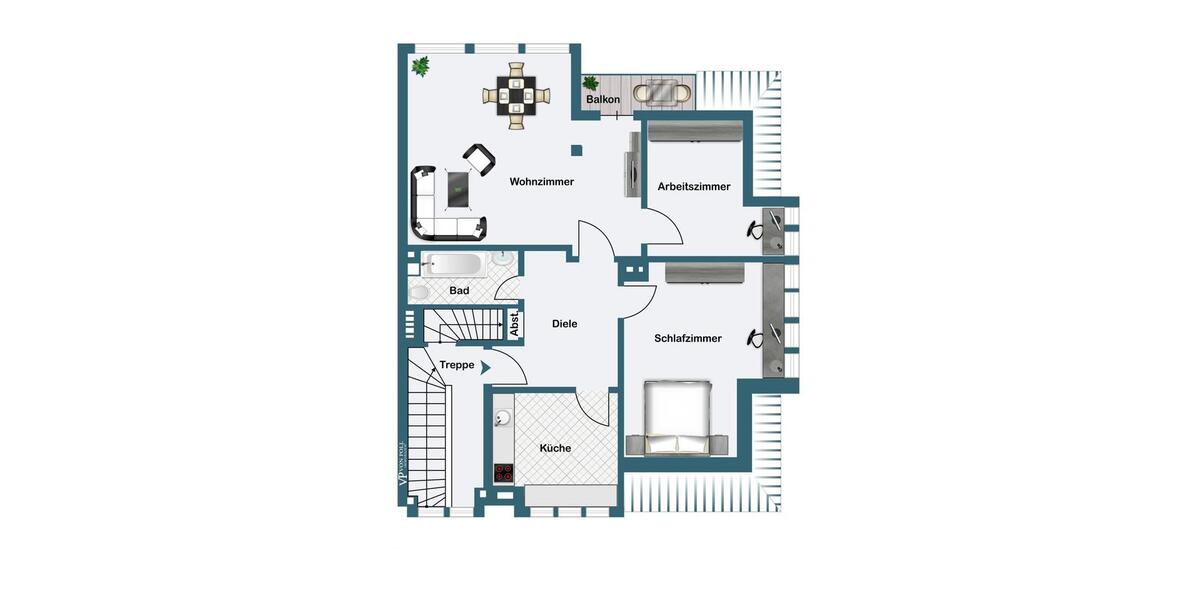 Dachgeschoßwohnung Essen Stadtbezirk III - 3.5 Zimmer, 87 m&sup2;, 820&euro; | Angebot:25563137