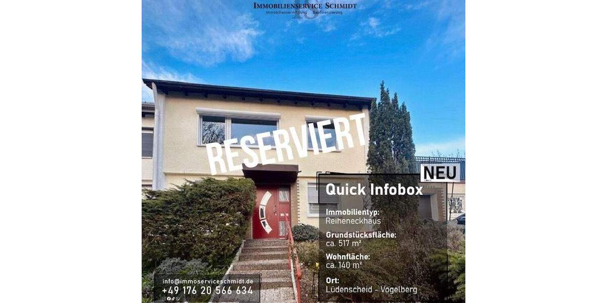 RESERVIERT! Gepflegtes und renoviertes Reiheneckhaus in begehrter und kinderfreundlicher Lage der Stadt Lüdenscheid 6 zimmer