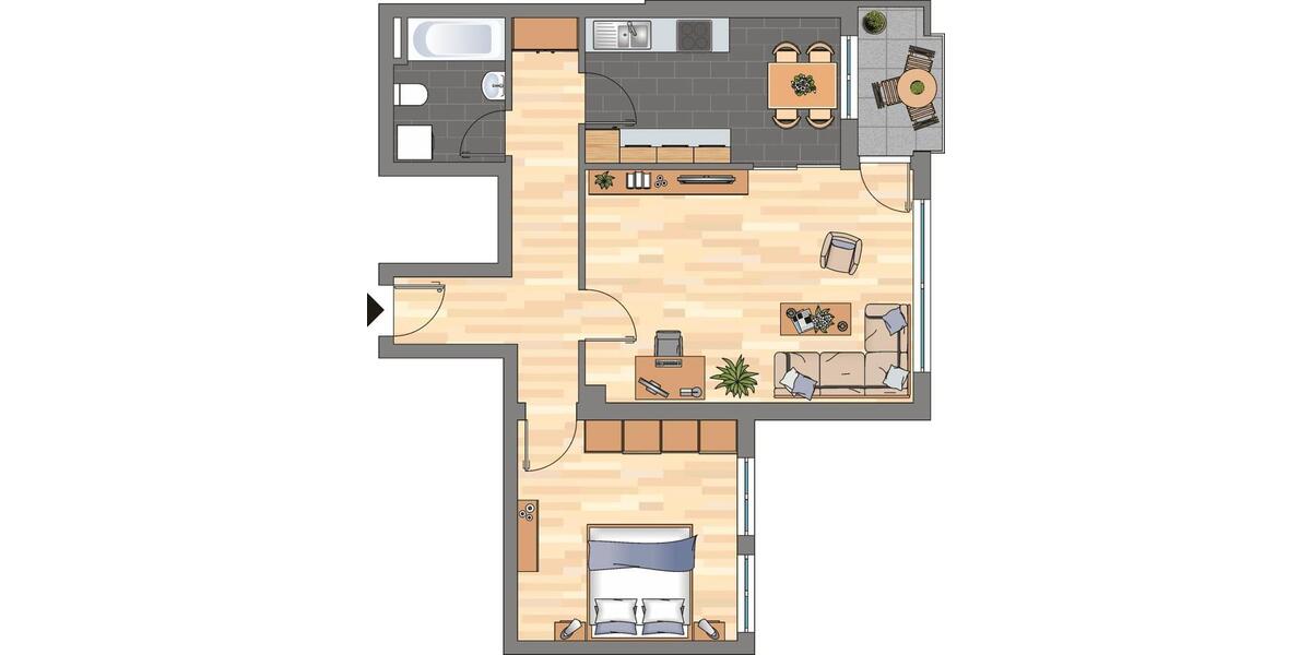 Etagenwohnung Worms Westliche Vororte - 2 Zimmer, 63 m&sup2;, 559&euro; | Angebot:25853590