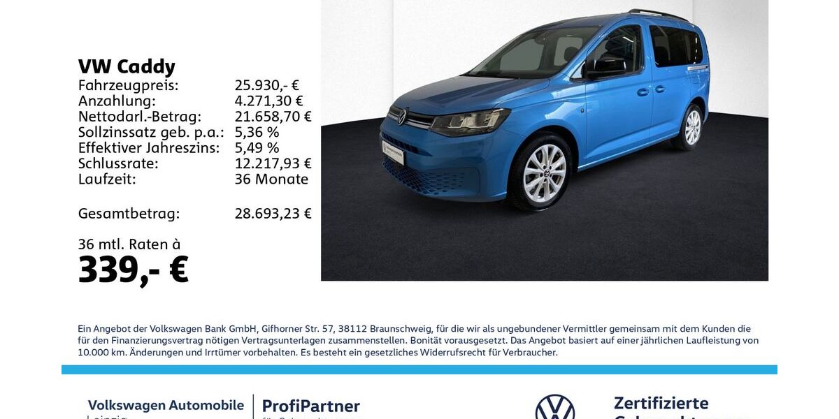 VW Caddy 38.850 km 25.460 &euro; Leipzig 04178