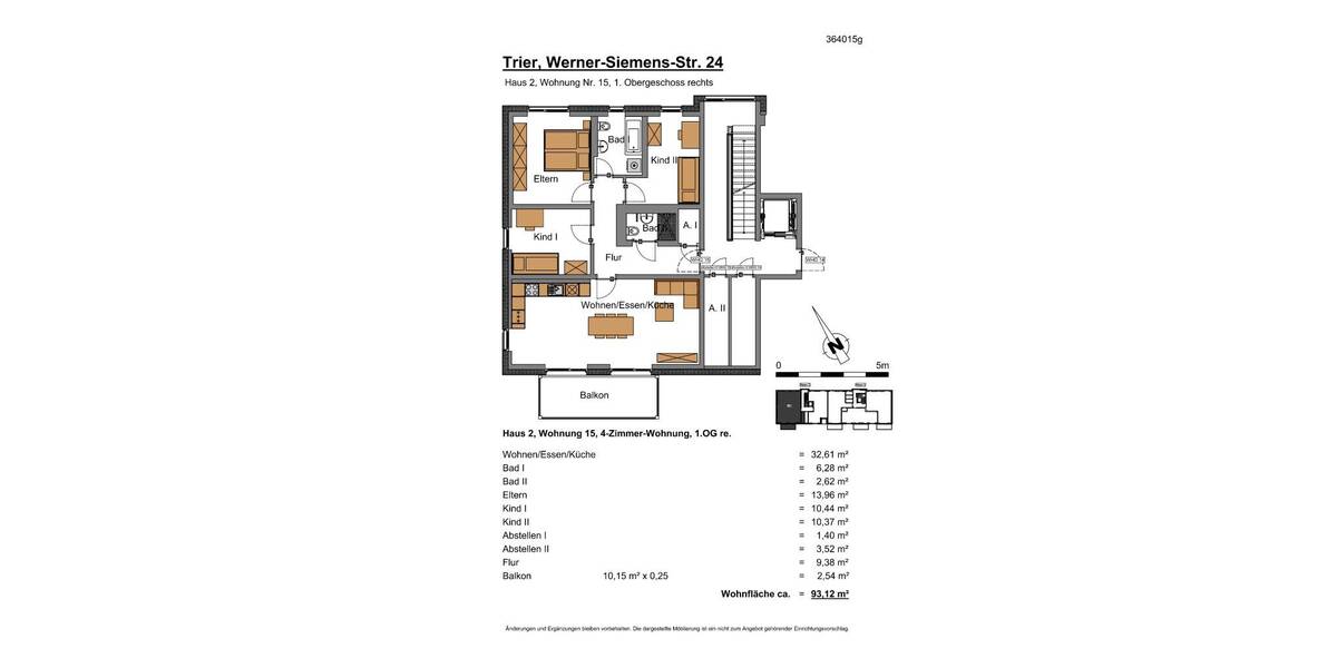 Etagenwohnung Trier Trier-West-Pallien - 4 Zimmer, 93 m&sup2;, 717&euro; | Angebot:26118126